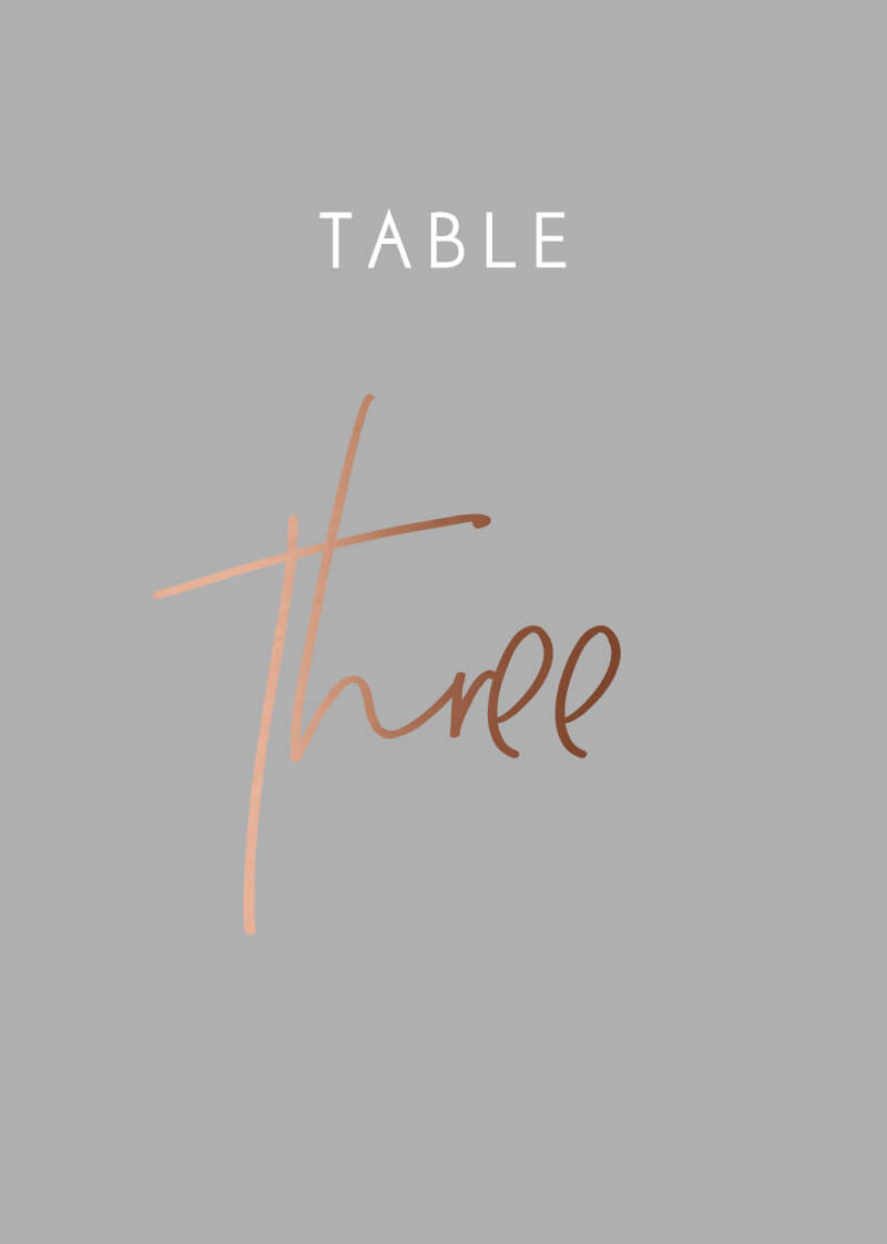 Clair De Lune Table Numbers - Flat Foil design preview