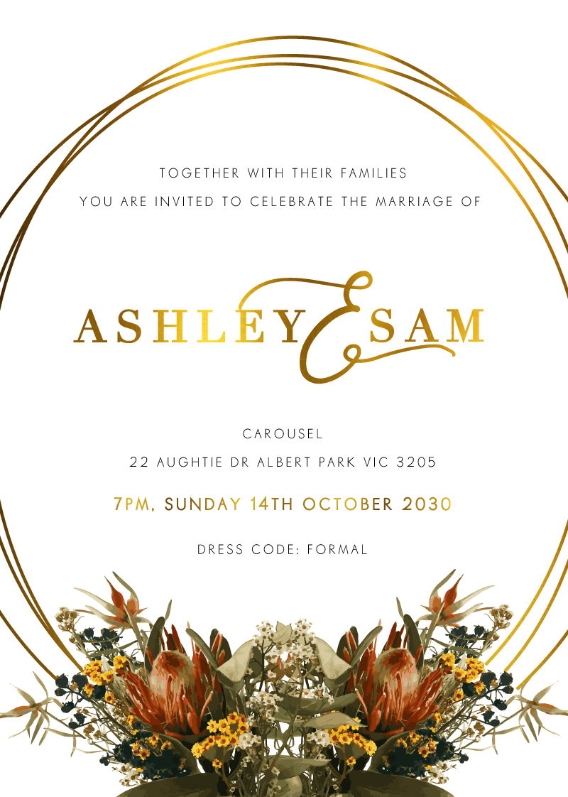 A Native Circle Wedding Invitations - Flat Foil design preview