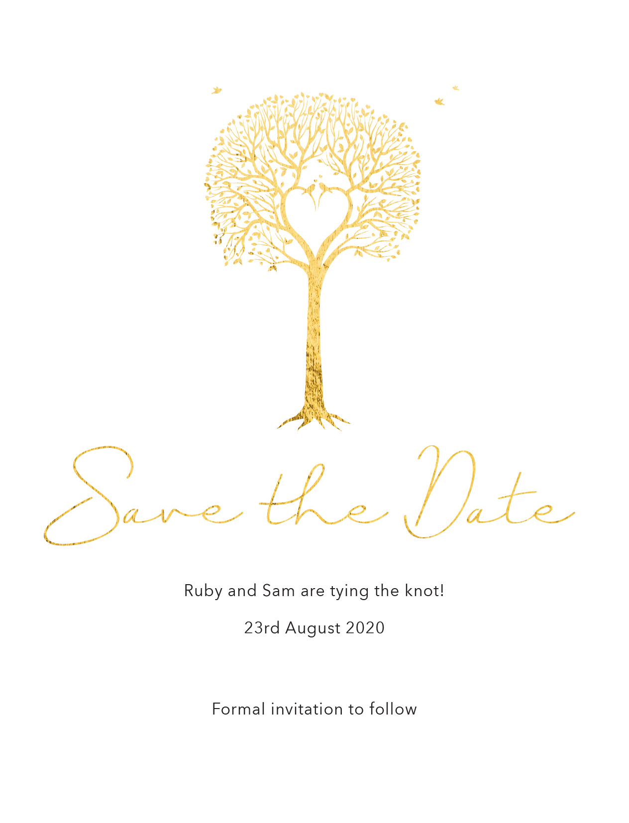 Love Tree Save The Date - Flat Foil design preview