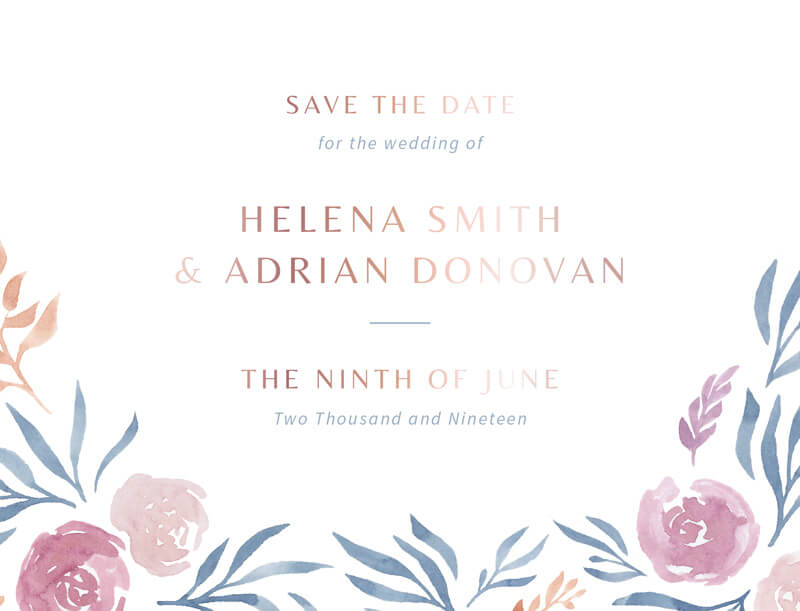 Peony Rose Save The Date - Flat Foil design preview