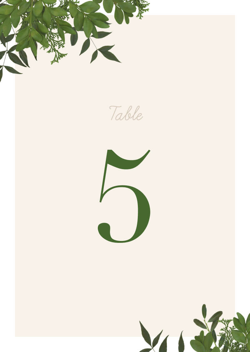 Mod Botanical Table Numbers - Digital Printing design preview