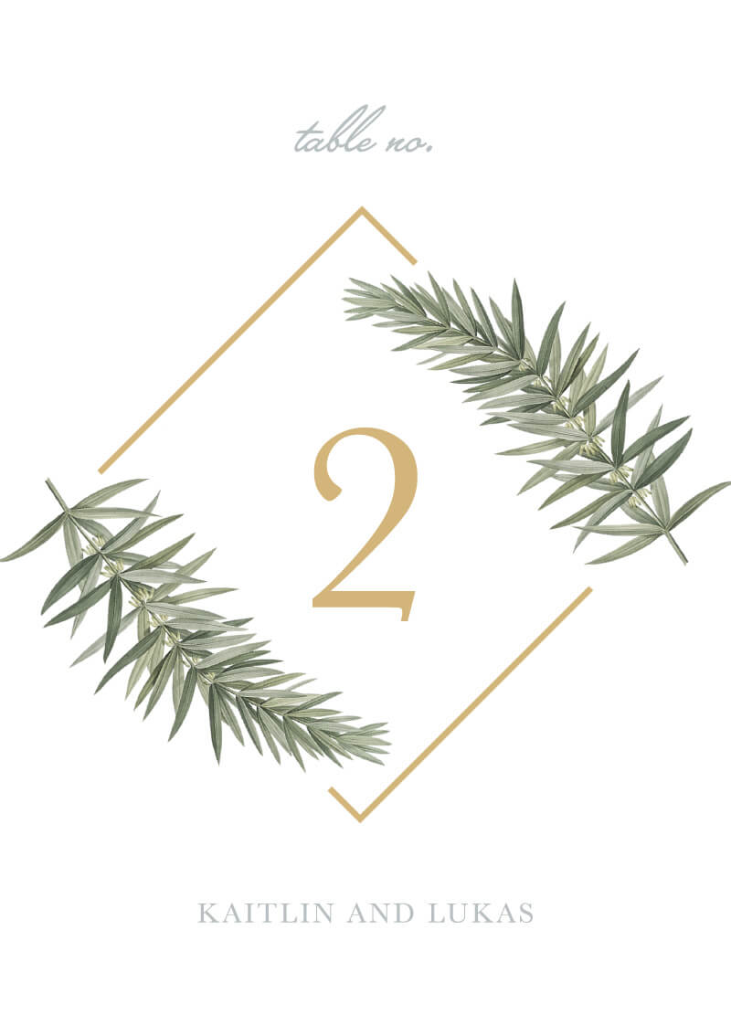 Diamond Branch Table Numbers - Digital Printing design preview