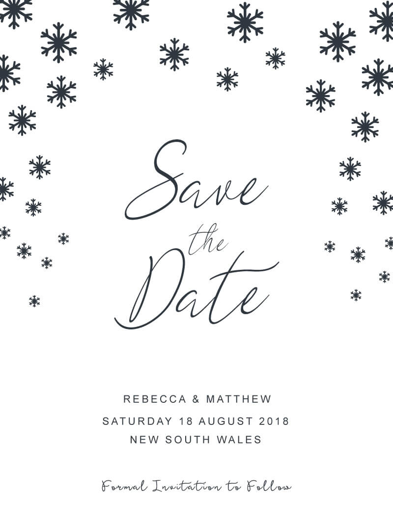 Snow Fall Save The Date - Digital Printing design preview