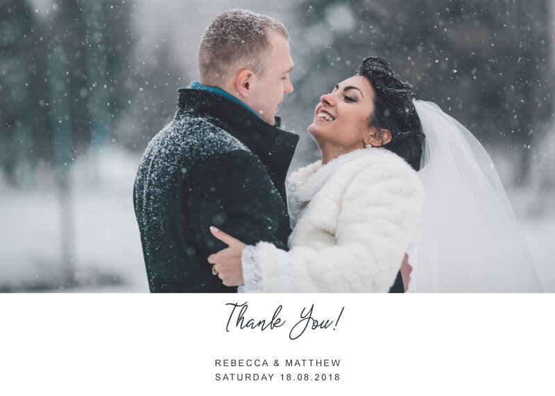 Snow Fall Wedding Thank You Cards - Digital Printing design preview