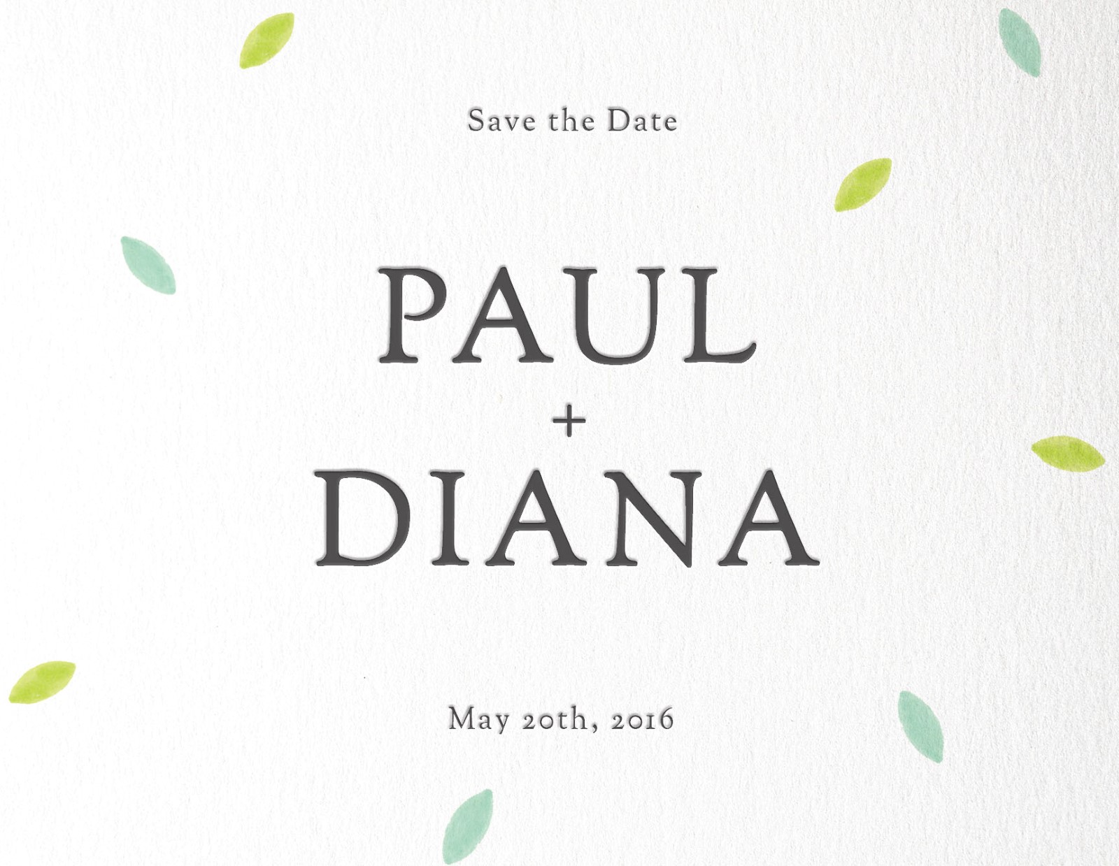 Spring Save The Date - Letterpress & Digital design preview