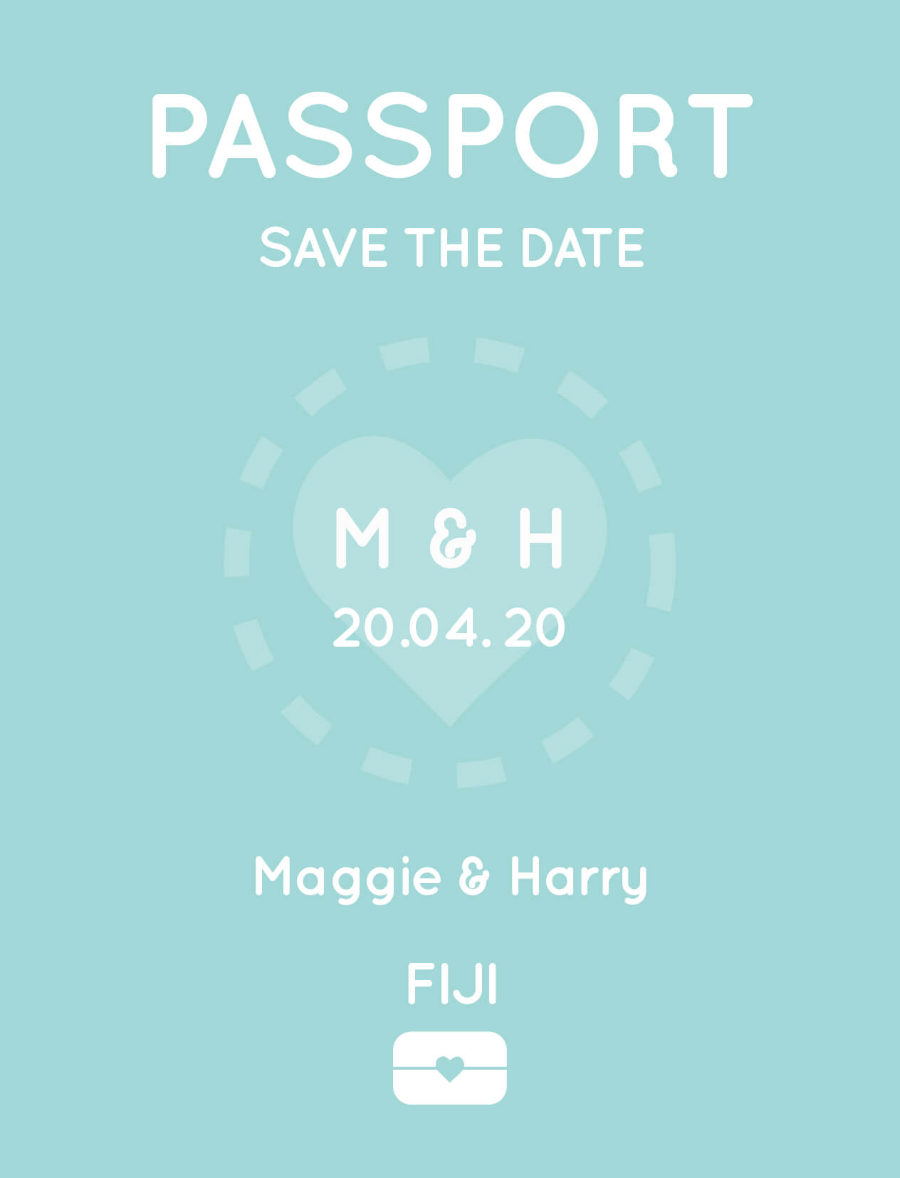 Blue Paradise Save The Date - Digital Printing design preview