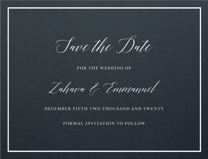 Simcha Save The Date - White Ink design preview
