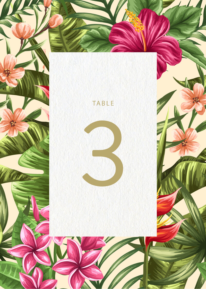 Sweet Tropical Table Numbers - Digital Printing design preview