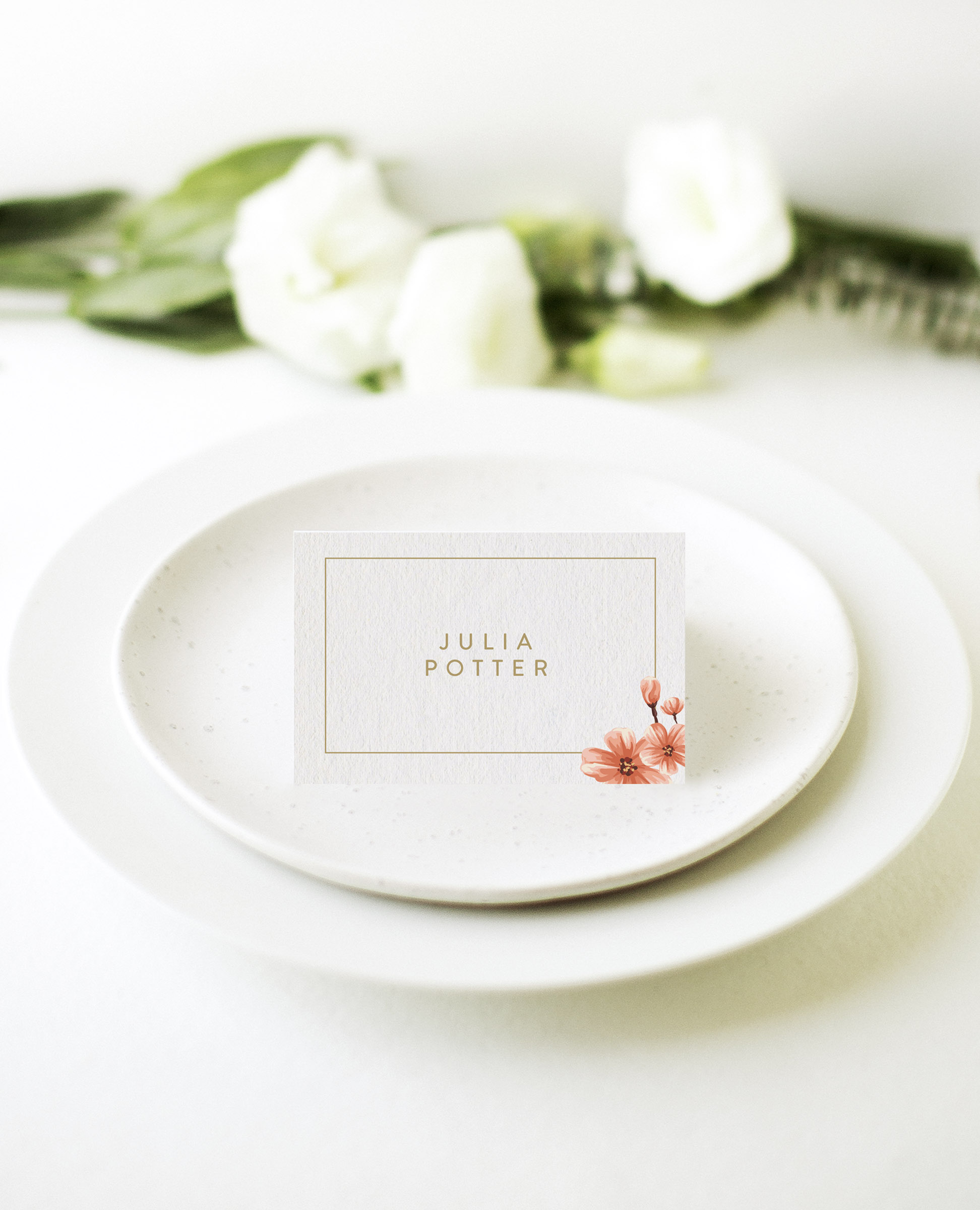 Sweet Tropical Wedding Place Cards - Flat Foil design preview