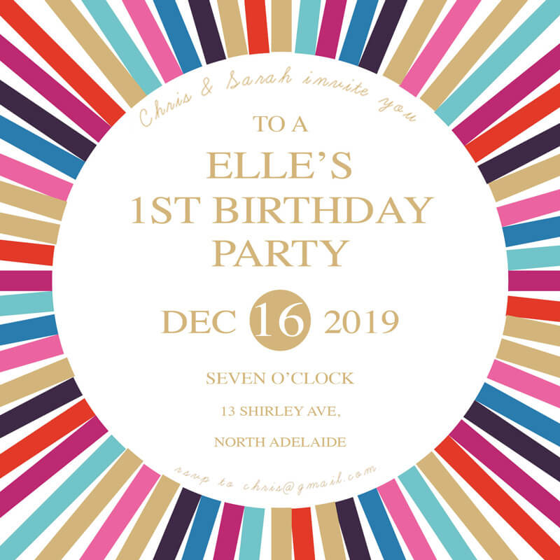 Disco Birthday Invitations - Digital Printing design preview