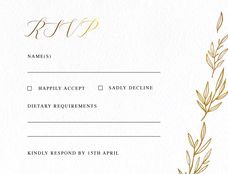 Athena's Crown RSVP Cards - Metallic Prints design preview
