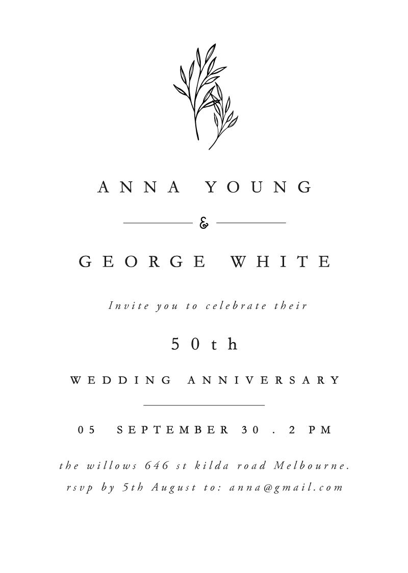 Luna Wedding Anniversary Invitations - Digital Printing design preview