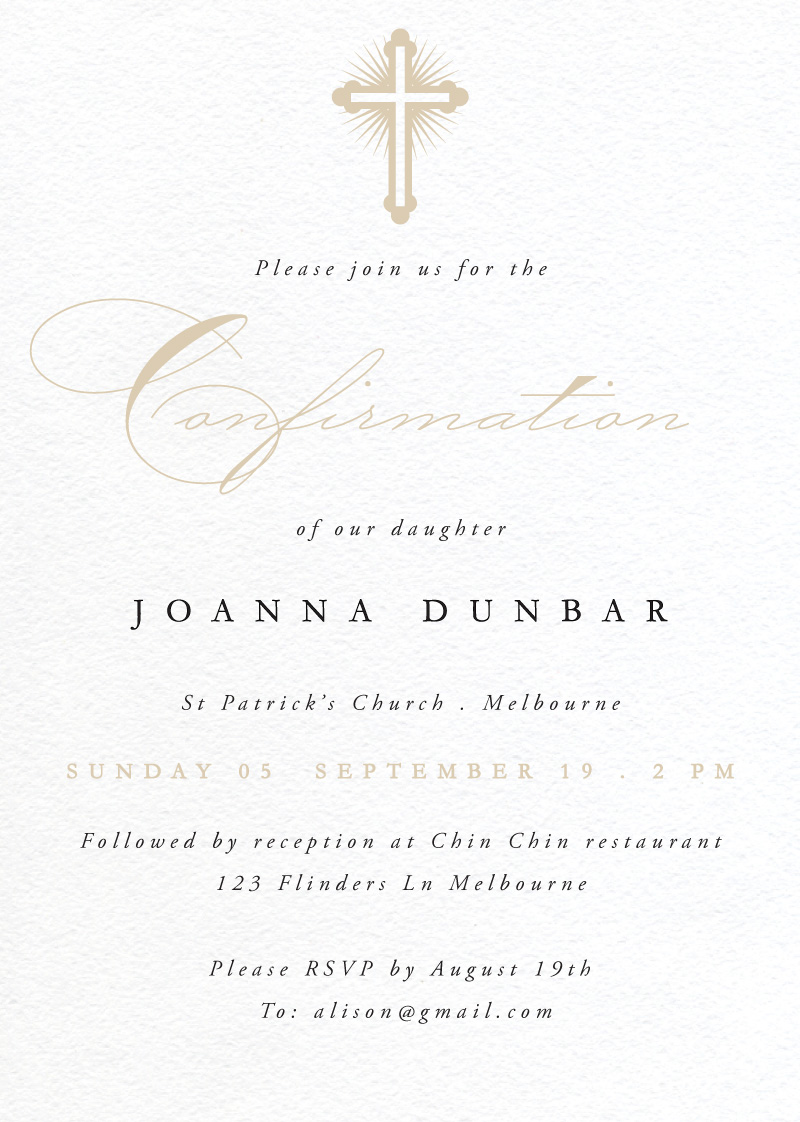 Gold Testament Confirmation Invitations - Digital Printing design preview