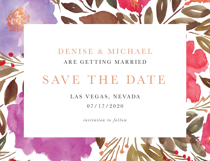 Violet Fall Save The Date - Digital Printing design preview