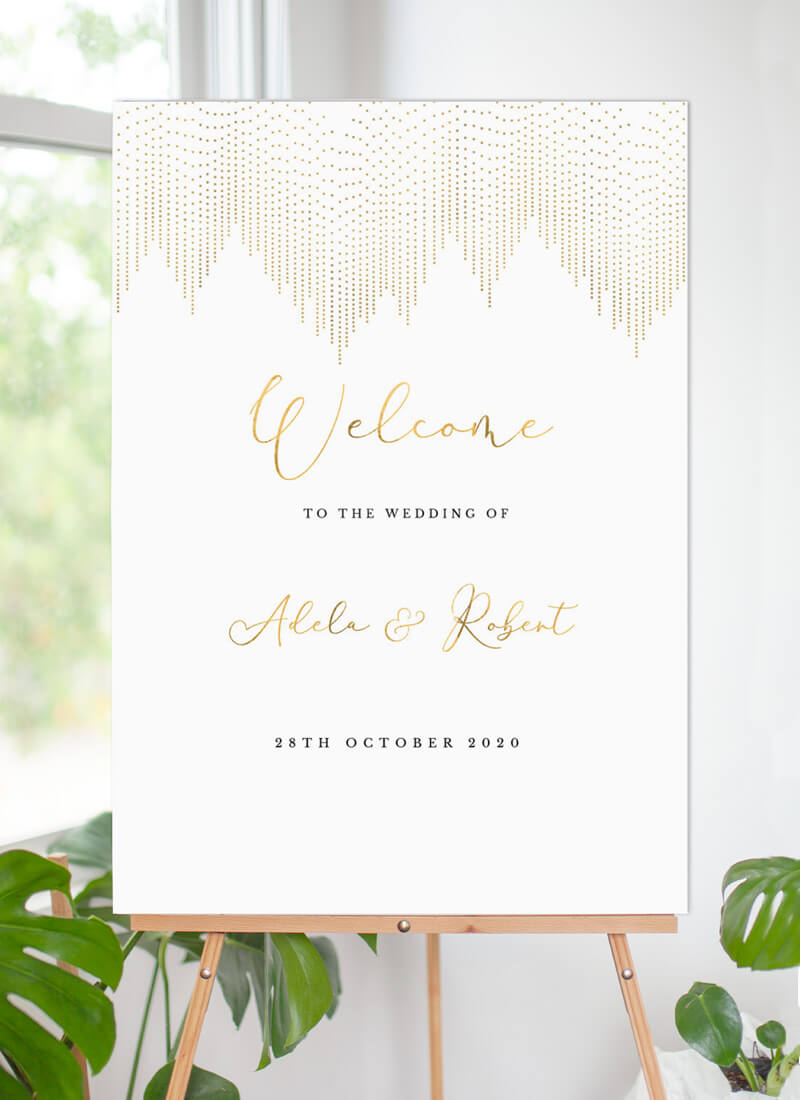 Gold Dust Wedding Signs - Vinyl Foil design preview