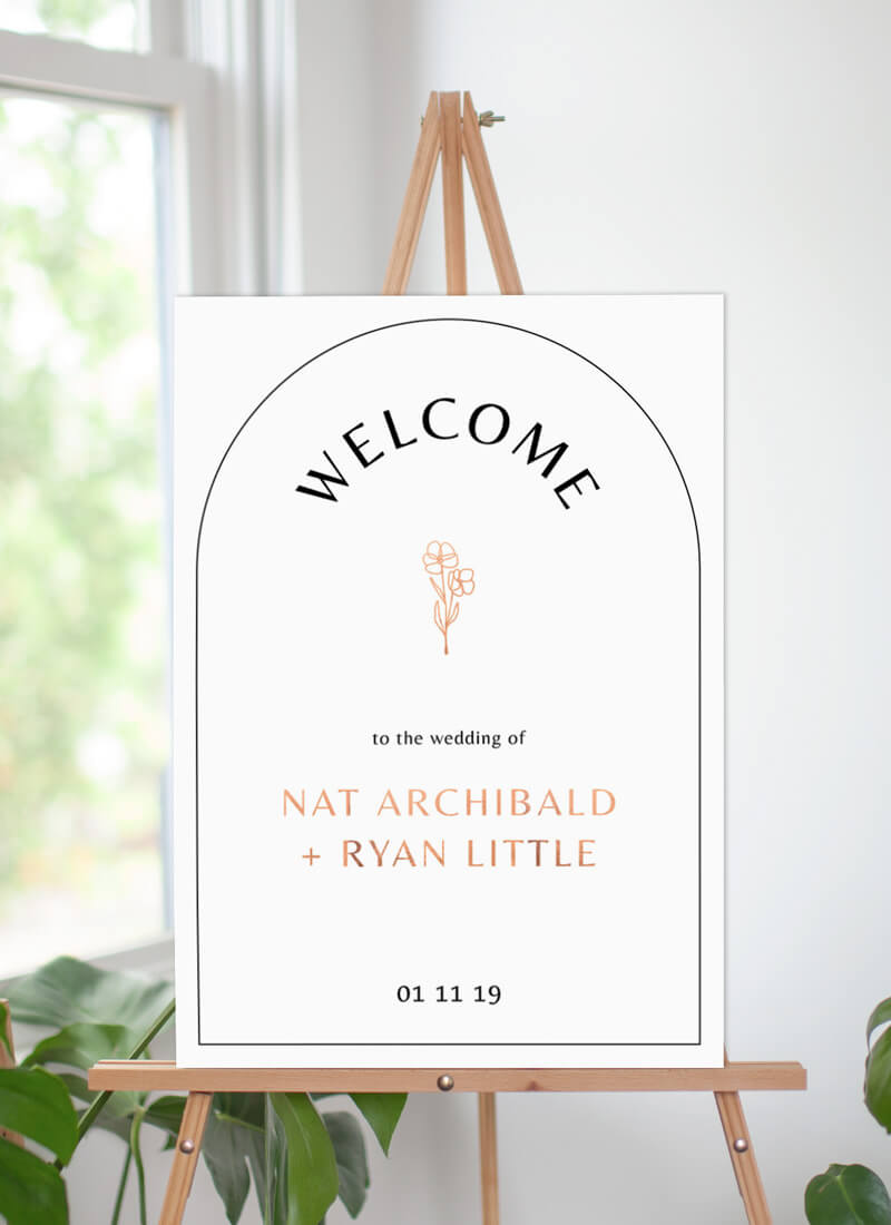 Rose Foil Arch Wedding Signs - Vinyl Foil design preview