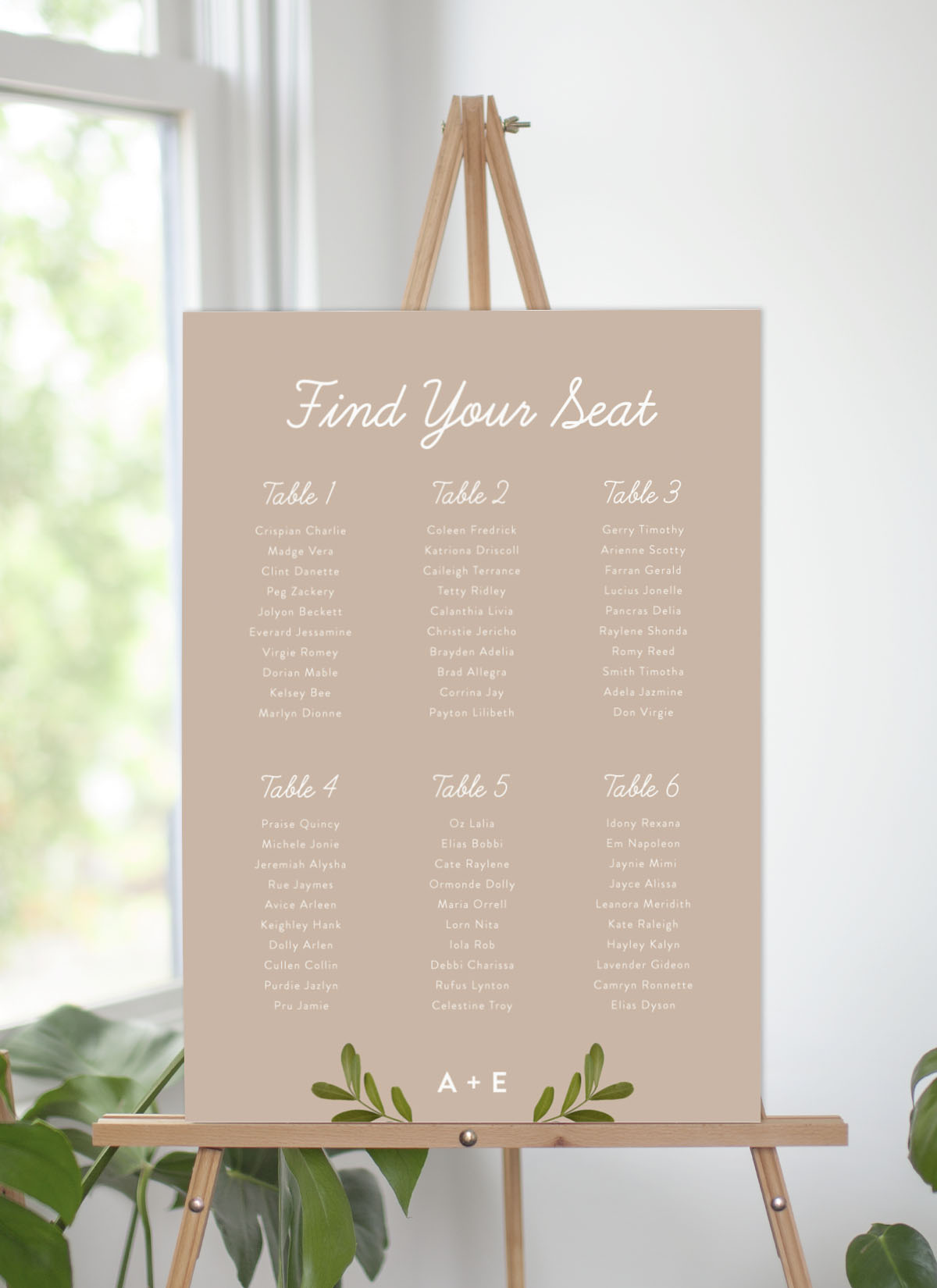 Leif Wedding Seating Chart - Digital Printing design preview
