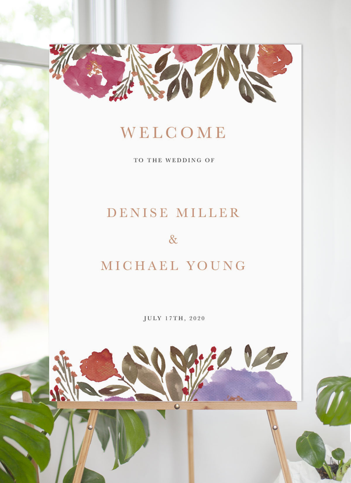 Violet Fall Wedding Signs - Digital Printing design preview