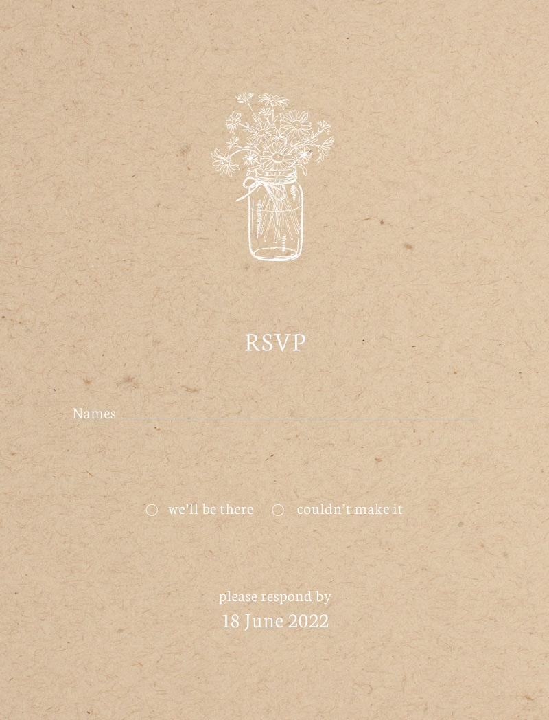 Daisy Mason RSVP Cards - White Ink design preview