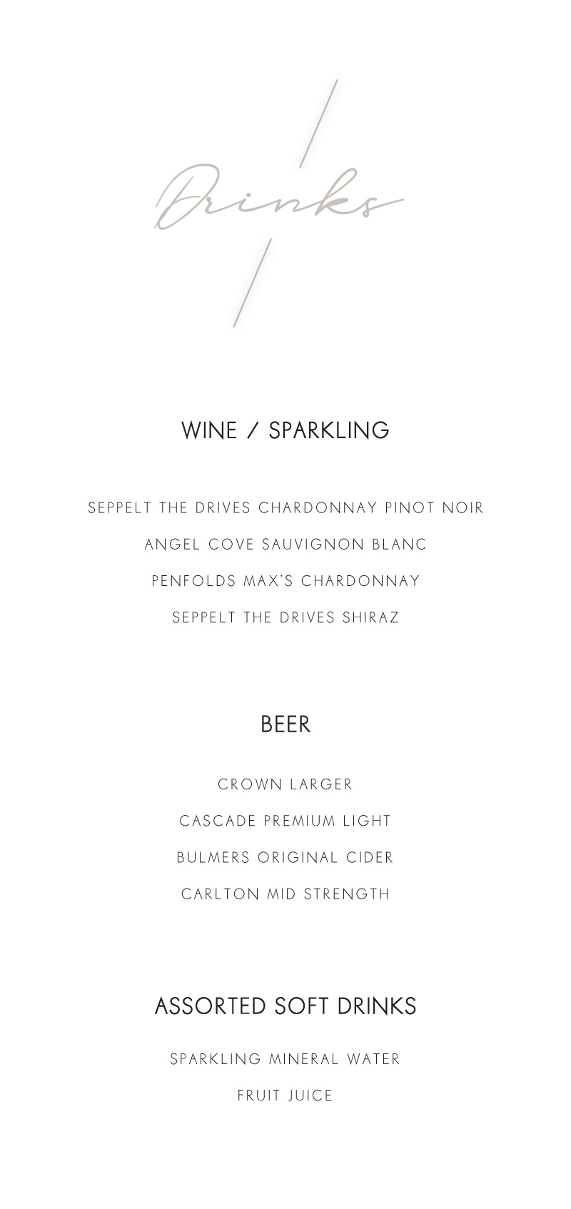 Blanc Mode Wedding Menu - Digital Printing design preview