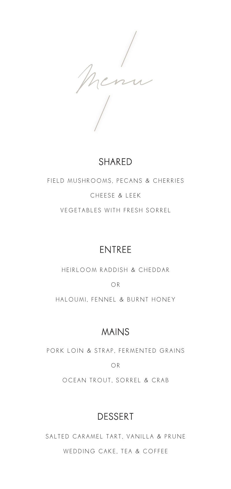 Blanc Mode Wedding Menu - Digital Printing design preview
