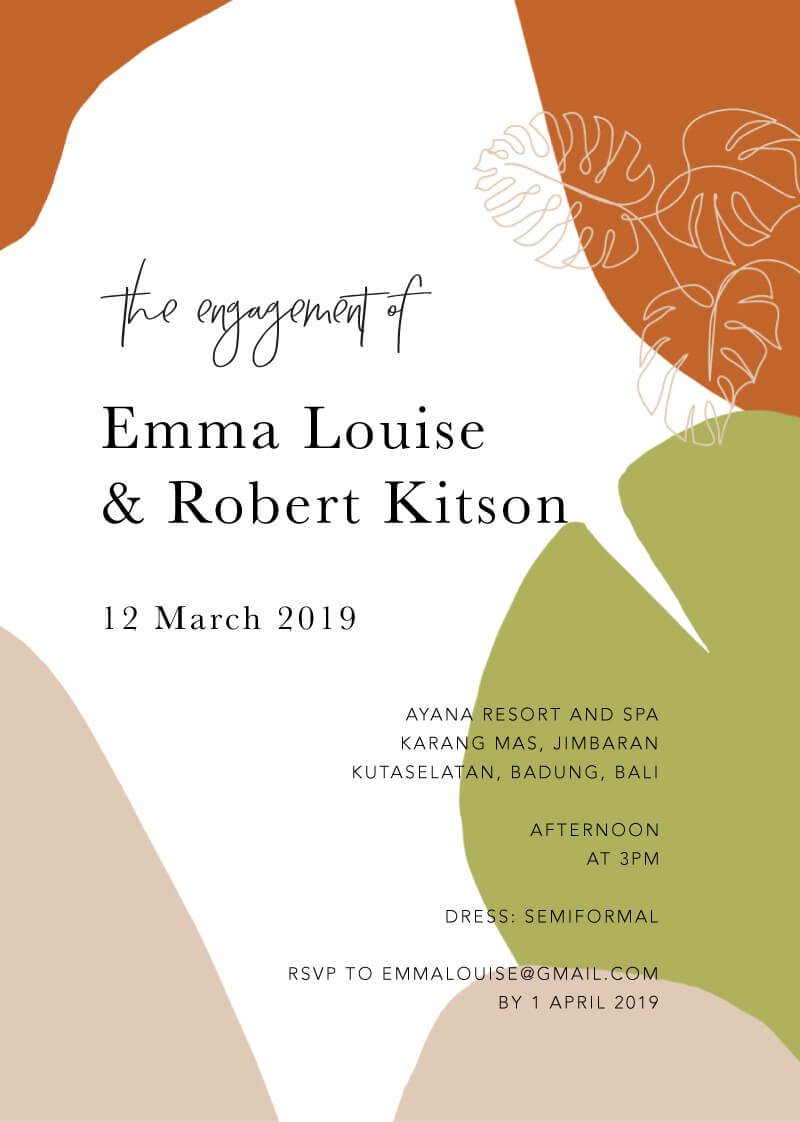 Tropical Camo Engagement Invitations - Digital Printing design preview