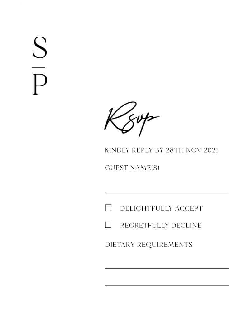 Basic Touch RSVP Cards - Letterpress design preview