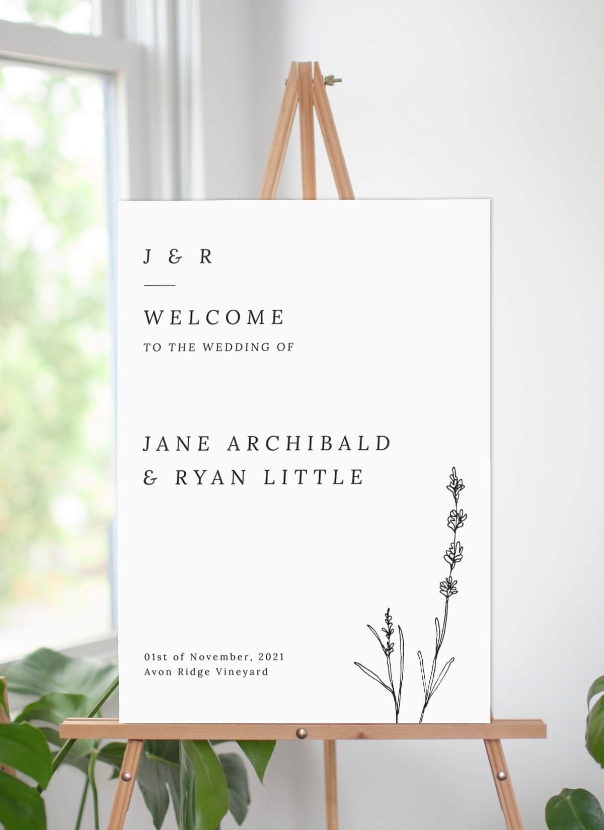 Delicate Lavender Wedding Signs - Digital Printing design preview
