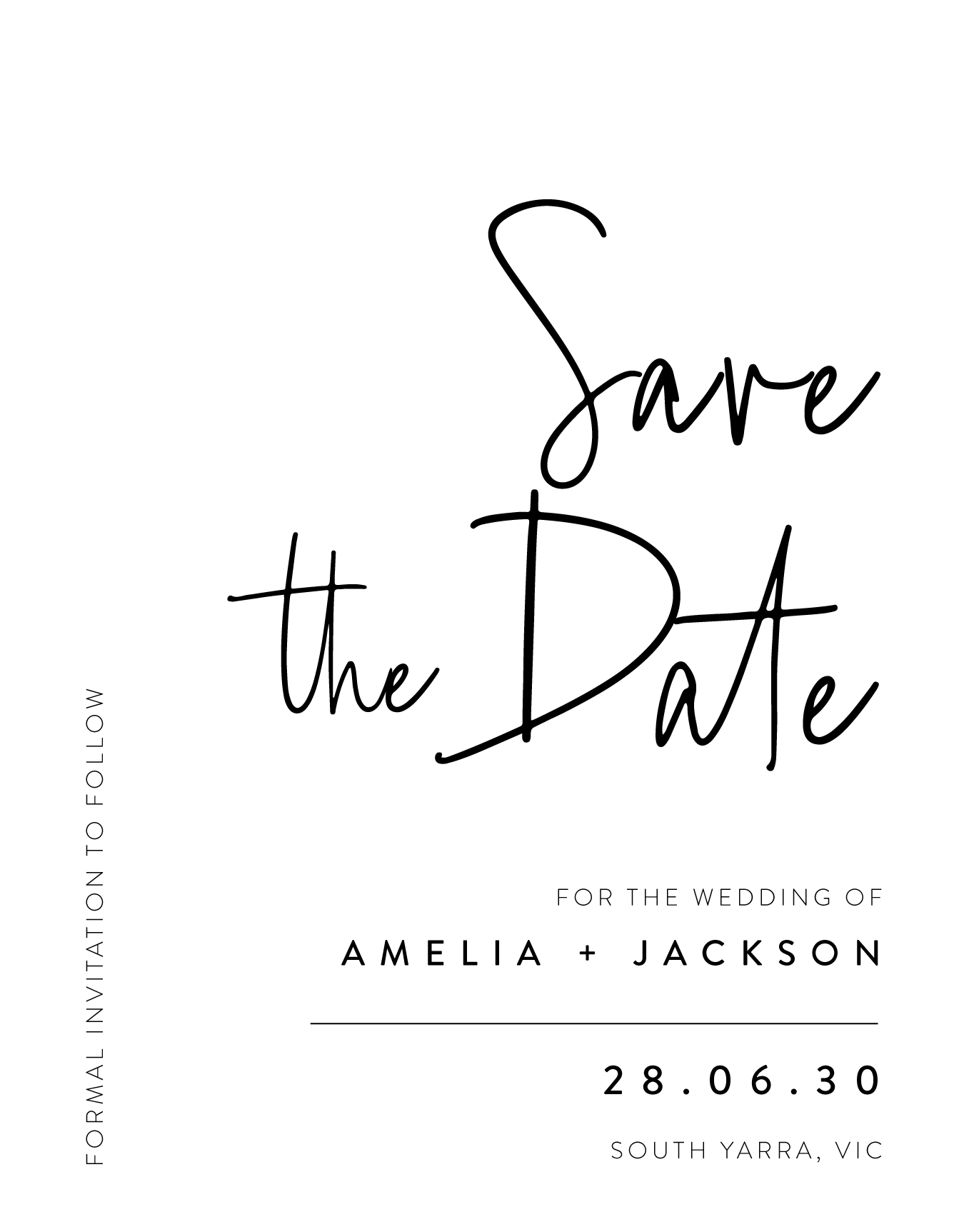 Linear Save The Date - Letterpress design preview
