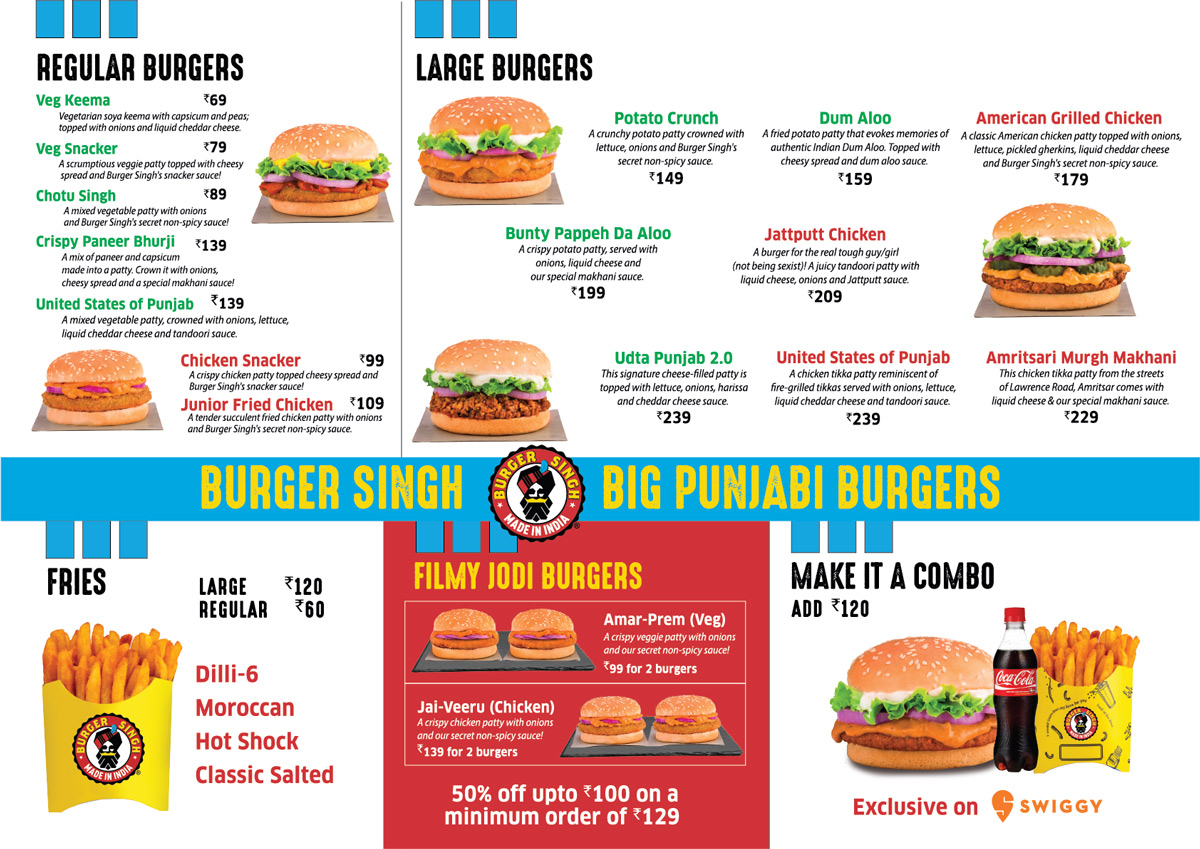 Burger Singh Delhi NCR, Hyderabad, Jaipur, Dehradun, Nagpur Get