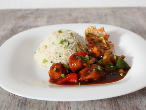 Chicken Manchurian & Scallion Rice