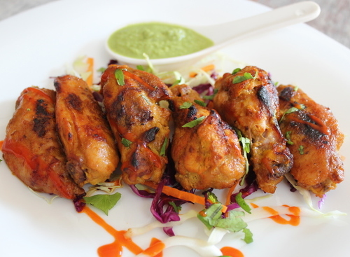 Peruvian Chicken Wings with Green Sauce