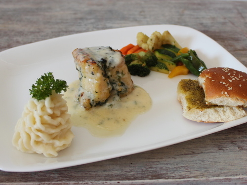 Stuffed Fish with Feta Cheese and Spinach