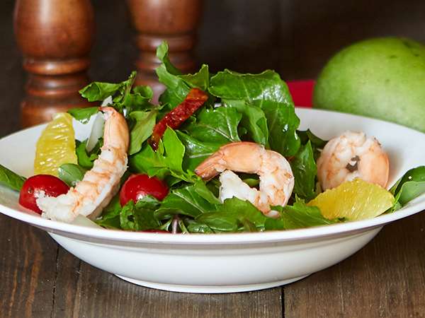 Poached Prawns and Raw Mango Salad