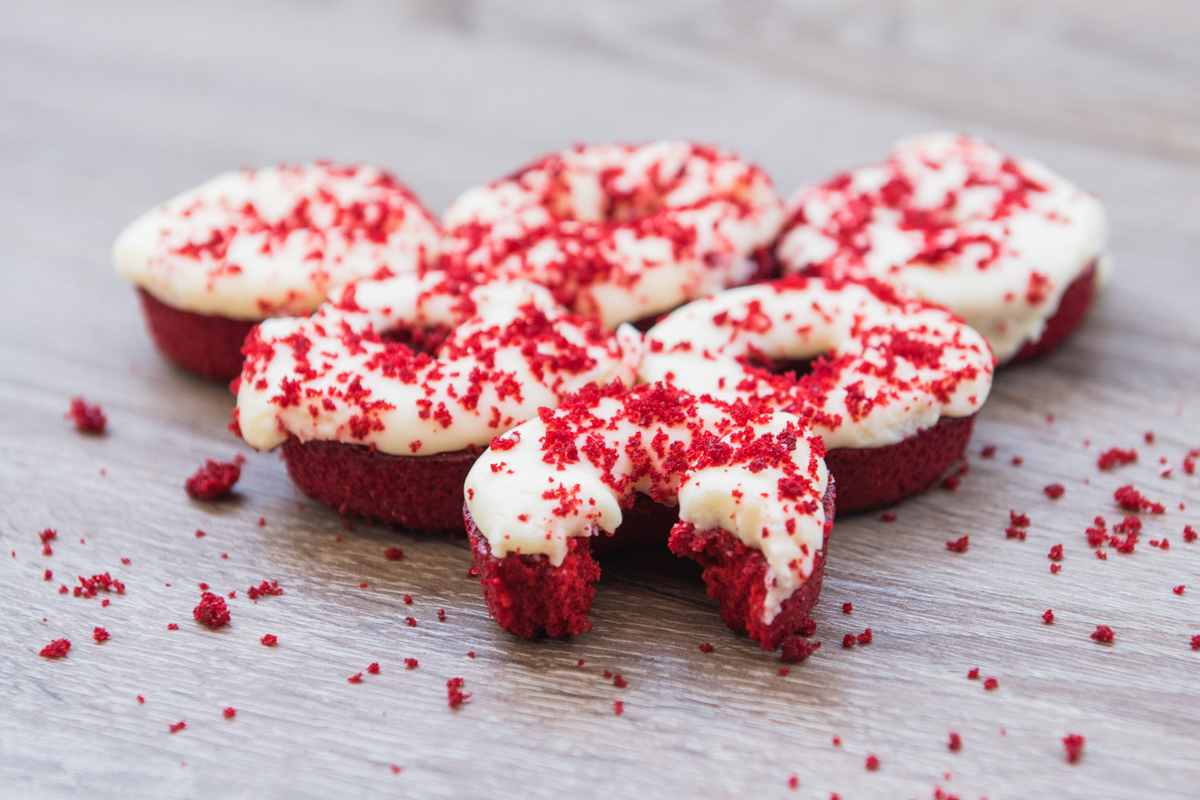 Red Velvet Mini Donut Cakes