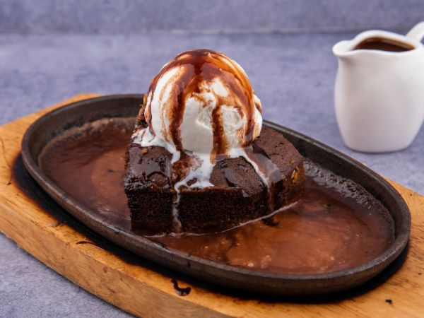 Hot Chocolate Brownie with Ice Cream