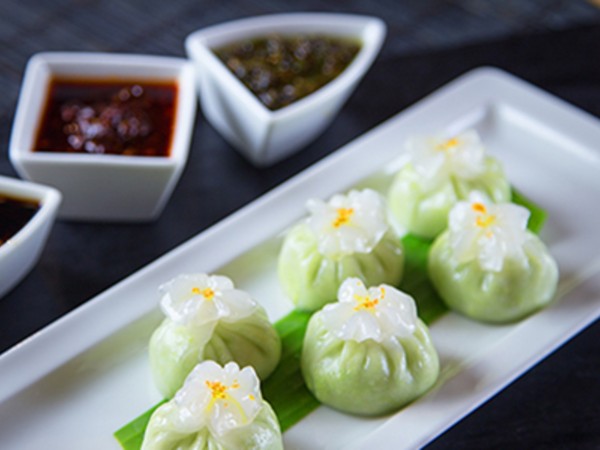 Edamame Dumplings with Truffle Oil