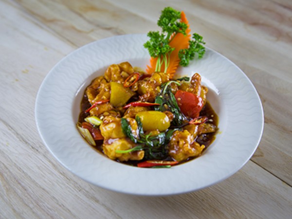 Prawns in a Chilli Basil Sauce