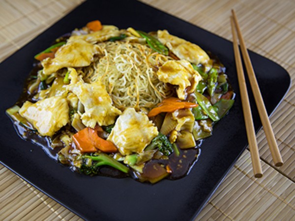 Pan Fried Noodles with a Soya Ginger