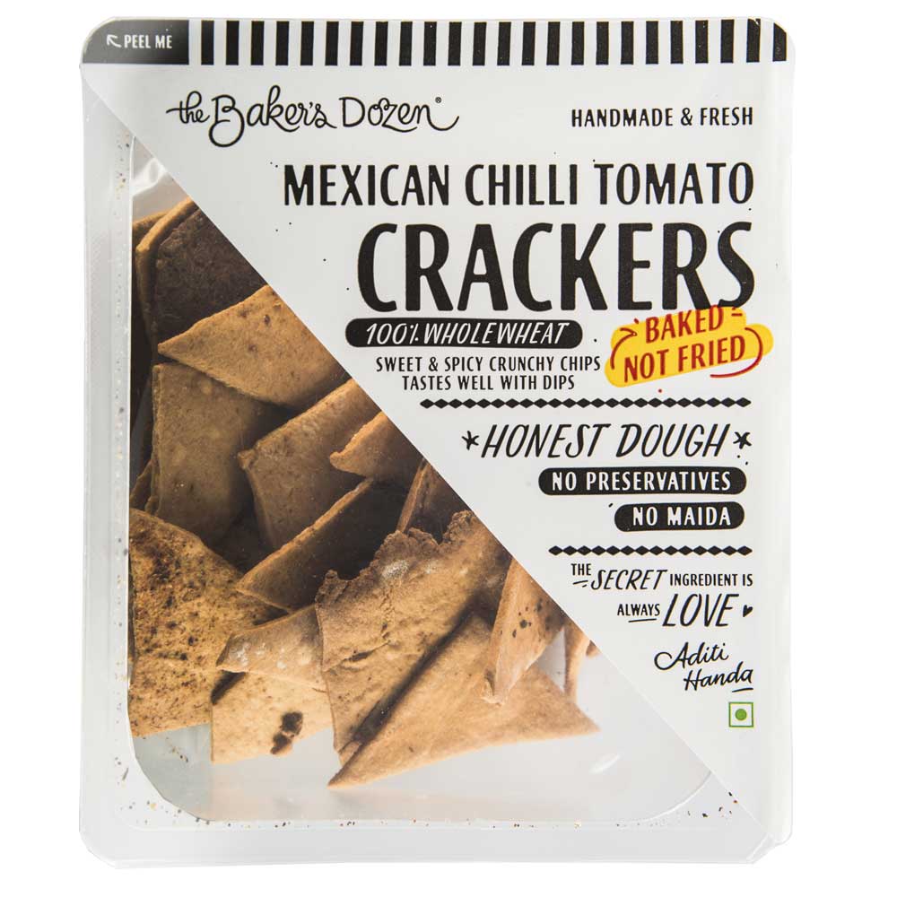 Mexican Chilli Tomato Crackers 100% Wholewheat