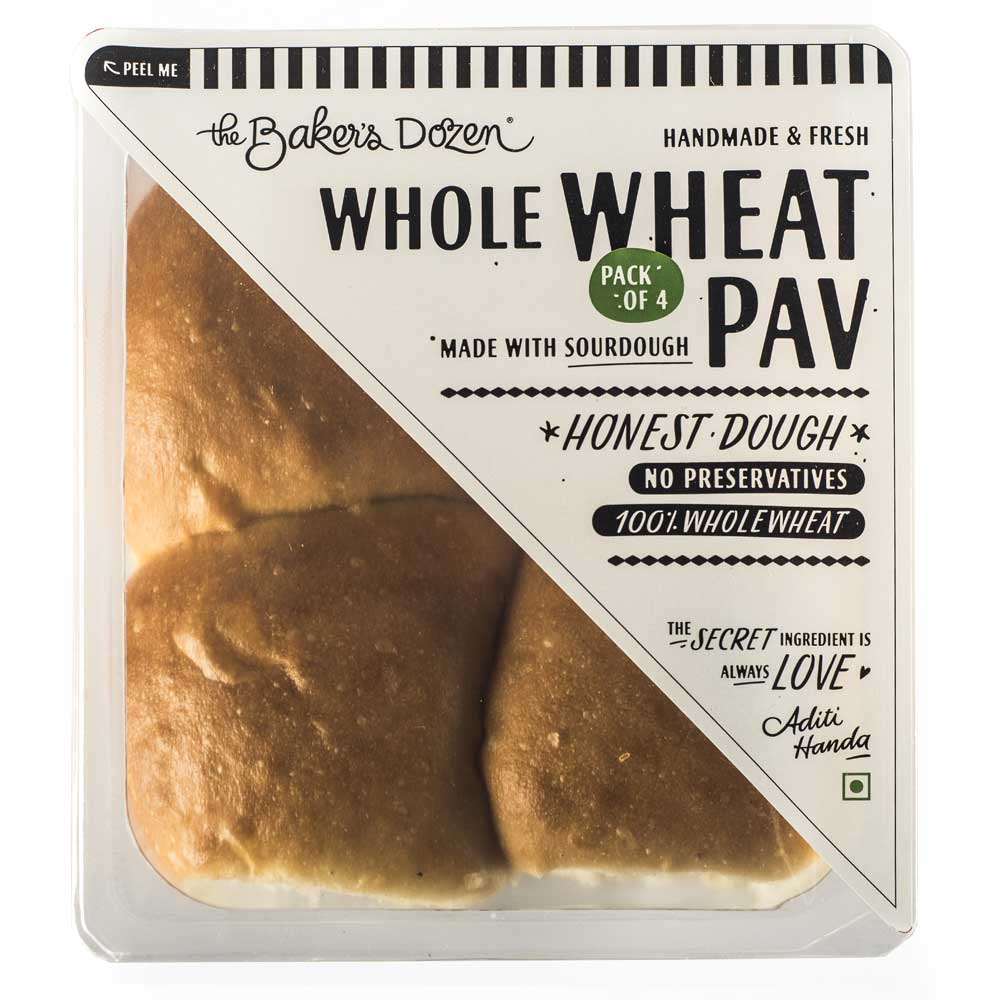 Wholewheat Pav (Sourdough) 100% Wholewheat