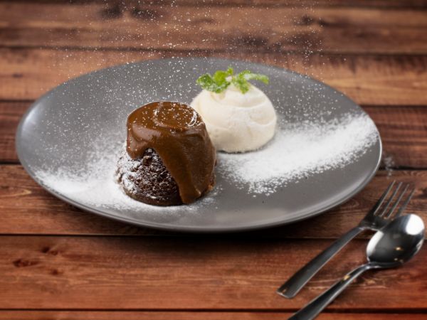 Malva Pudding with Vanilla Ice Cream