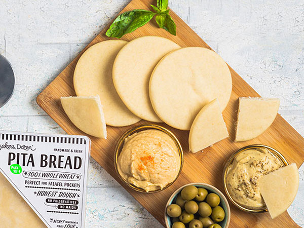 Pita Bread (Pack Of 4) 100% Wholewheat