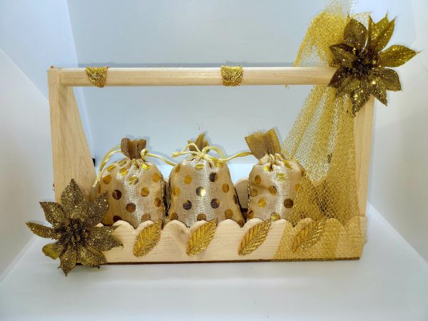 Wooden Basket with dry fruits