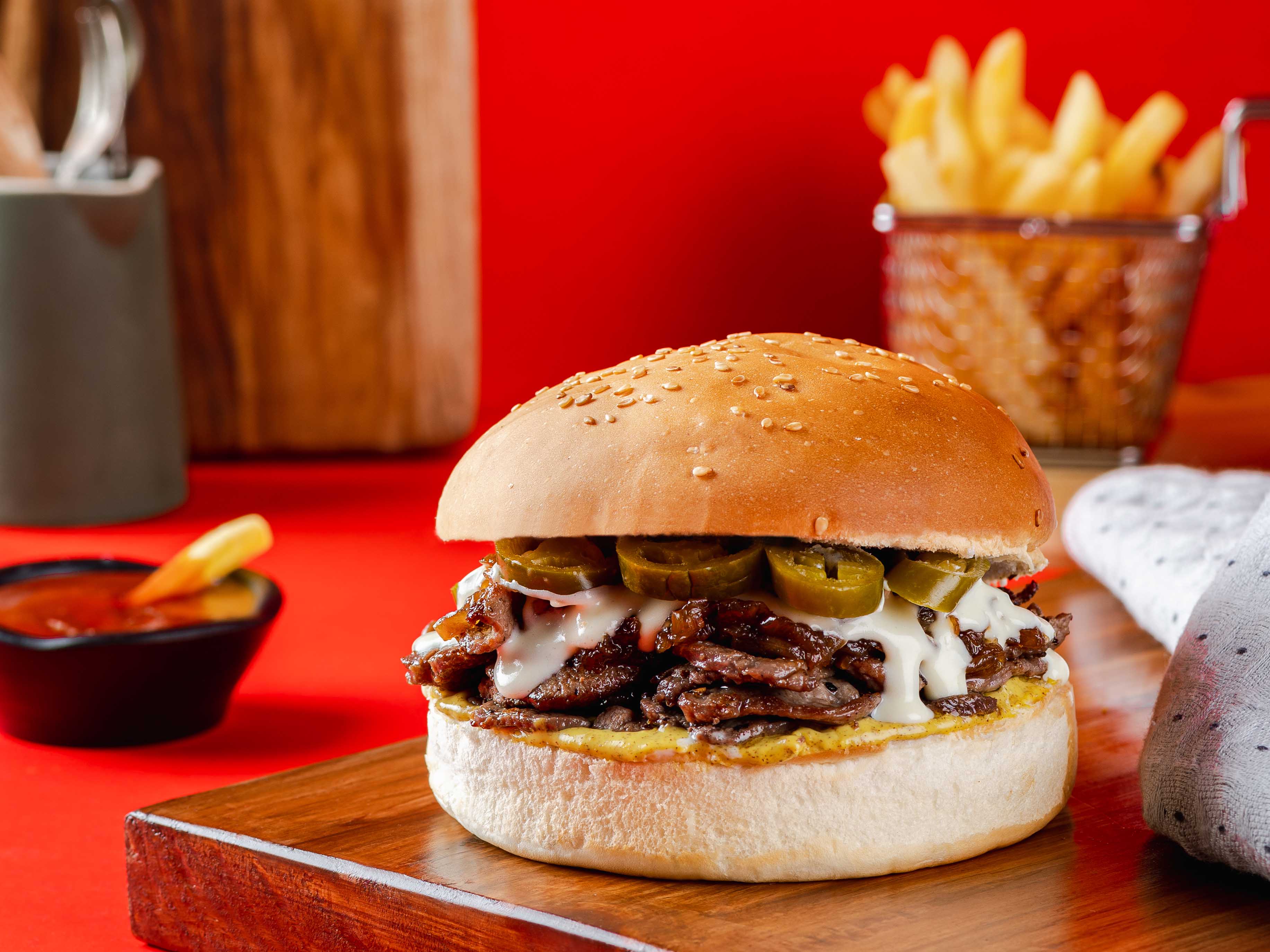 Philly Cheese Steak tenderloin Burger