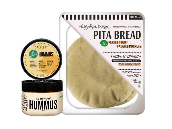 Pita Bread + Hummus (Save Rs.21)