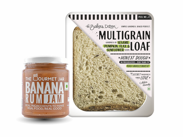 Multigrain loaf + Banana rum jam (Save Rs. 45)
