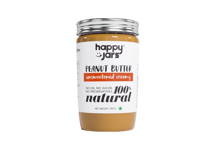 Happy Jars Unsweetened Peanut Butter 290g