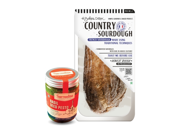 Country Sourdough + Basil Seed Pesto (Save Rs 31)