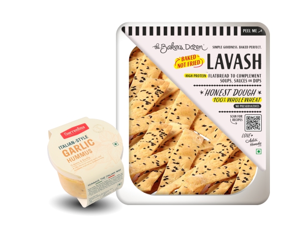 Lavash + Italian Garlic Hummus (Save Rs 39)